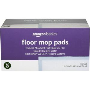 imageAmazon Basics Dry Floor Mop Pads 36 Count Previously SolimoPack of 1