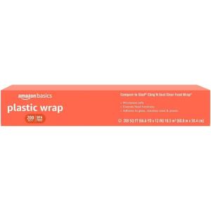 imageAmazon Basics Plastic Wrap 300 Sq Ft Pack of 3 100 Sq Ft Rolls200 Sq Ft Pack of 1