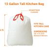 imageAmazon Basics  Tall Kitchen Trash Bags 13 Gallon 10 Post Consumer Recycled Content Clean Fresh Scent 45 Count Pack of 1White