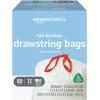 imageAmazon Basics  Tall Kitchen Trash Bags 13 Gallon 10 Post Consumer Recycled Content Clean Fresh Scent 45 Count Pack of 1White