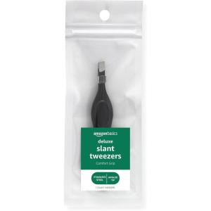 imageAmazon Basics Deluxe Soft Cushion Touch Slant Tweezers Black