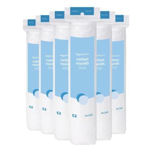 imageAmazon Basics Hypoallergenic 100 Cotton Rounds 600 Count 6 Packs of 100100 Count Pack of 6