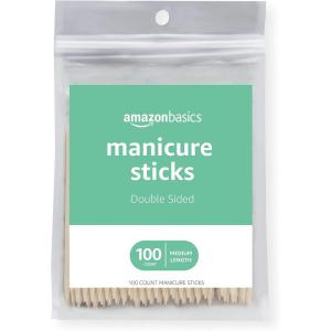 imageAmazon Basics Manicure Sticks Medium Length 100 Count Orange Solid