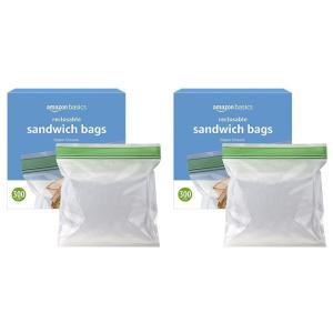 imageAmazon Basics Sandwich Storage Bags 300 Count Previously Solimo300 Count Pack of 2