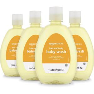 imageAmazon Basics TearFree Baby Hair and Body Wash 271 Fluid Ounce Lightly Scented 4Pack Previously Solimo136 Fl Oz Pack of 4