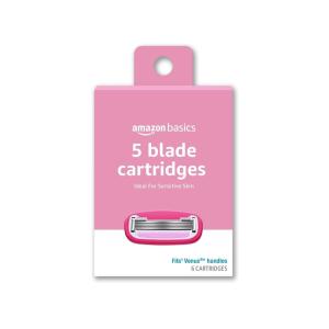 imageAmazon Basics Womens 5 Blade FITS Razor Refills Fits Amazon Basics FITS System Handles and Venus Handles 6 Cartridges6 Count Pack of 1
