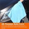 imageAmazon Basics Microfiber Towels for Cars Drying Towel Cleaning Cloth 36quotL x 25quotW BlueBlue