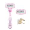 imageAmazon Basics Womens 4 Blade Razor for Women Fits AmazonBasics ampamp Venus Handles Moisturizing Surround 4 Count Includes 1 Handle 2 Cartridges ampamp 1 Shower Hanger Pink3 Count Pack of 1