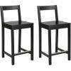 imageAmazon Basics Wooden Bar Stool with Backrest Black Set of 2Black