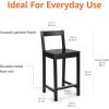 imageAmazon Basics Wooden Bar Stool with Backrest Black Set of 2Black
