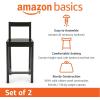imageAmazon Basics Wooden Bar Stool with Backrest Black Set of 2Black