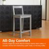 imageAmazon Basics Wooden Bar Stool with Backrest Black Set of 2Grey