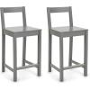 imageAmazon Basics Wooden Bar Stool with Backrest Black Set of 2Grey