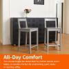 imageAmazon Basics Wooden Bar Stool with Backrest Black Set of 2Grey