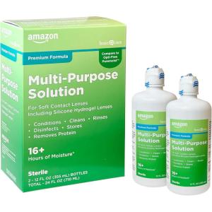 imageAmazon Basic Care MultiPurpose Contacts Solution  Premium Formula 12 fl oz Pack of 212 Fl Oz Pack of 2
