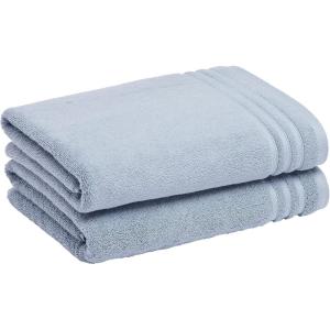 imageAmazon Basics Bath Towel Made with 30 Recycled Cotton Content 2Pack Blush 54 x 30 InchesBlue