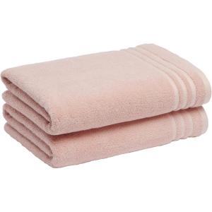 imageAmazon Basics Bath Towel Made with 30 Recycled Cotton Content 2Pack Blush 54 x 30 InchesPink