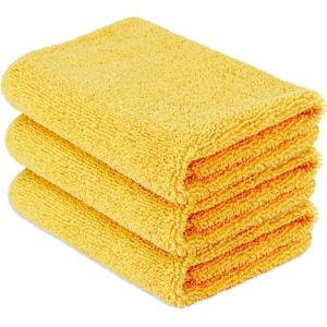 imageAmazon Basics Microfiber Towels for Cars Double Sided Detailing Towel 16quot x 16quot Gold 3Pack3 Pack