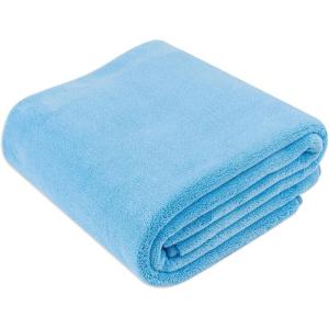 imageAmazon Basics Microfiber Towels for Cars Drying Towel Cleaning Cloth 36quotL x 25quotW BlueBlue