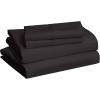 imageAmazon Basics 3 Piece Deluxe Microfiber Bed Sheets Twin Size Dark Gray SolidBlack