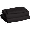 imageAmazon Basics 3 Piece Deluxe Microfiber Bed Sheets Twin Size Dark Gray SolidBlack