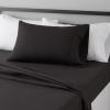 imageAmazon Basics 3 Piece Deluxe Microfiber Bed Sheets Twin Size Dark Gray SolidBlack