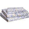 imageAmazon Basics 3 Piece Deluxe Microfiber Bed Sheets Twin Size Dark Gray SolidBlue Floral