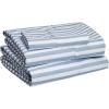 imageAmazon Basics 3 Piece Deluxe Microfiber Bed Sheets Twin Size Dark Gray SolidBlue Pinstripe