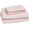 imageAmazon Basics 3 Piece Deluxe Microfiber Bed Sheets Twin Size Dark Gray SolidBlush Pink