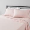 imageAmazon Basics 3 Piece Deluxe Microfiber Bed Sheets Twin Size Dark Gray SolidBlush Pink