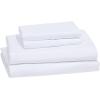 imageAmazon Basics 3 Piece Deluxe Microfiber Bed Sheets Twin Size Dark Gray SolidBright White