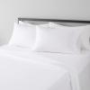 imageAmazon Basics 3 Piece Deluxe Microfiber Bed Sheets Twin Size Dark Gray SolidBright White