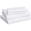imageAmazon Basics 3 Piece Deluxe Microfiber Bed Sheets Twin Size Dark Gray SolidBright White