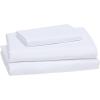 imageAmazon Basics 3 Piece Deluxe Microfiber Bed Sheets Twin Size Dark Gray SolidBright White