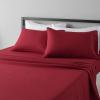 imageAmazon Basics 3 Piece Deluxe Microfiber Bed Sheets Twin Size Dark Gray SolidBurgundy