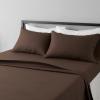 imageAmazon Basics 3 Piece Deluxe Microfiber Bed Sheets Twin Size Dark Gray SolidChocolate