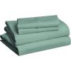 imageAmazon Basics 3 Piece Deluxe Microfiber Bed Sheets Twin Size Dark Gray SolidEmerald Green