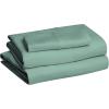 imageAmazon Basics 3 Piece Deluxe Microfiber Bed Sheets Twin Size Dark Gray SolidEmerald Green