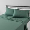 imageAmazon Basics 3 Piece Deluxe Microfiber Bed Sheets Twin Size Dark Gray SolidEmerald Green