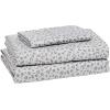 imageAmazon Basics 3 Piece Deluxe Microfiber Bed Sheets Twin Size Dark Gray SolidGray Cheetah