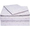 imageAmazon Basics 3 Piece Deluxe Microfiber Bed Sheets Twin Size Dark Gray SolidLavender Paisley