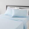 imageAmazon Basics 3 Piece Deluxe Microfiber Bed Sheets Twin Size Dark Gray SolidLight Blue