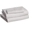 imageAmazon Basics 3 Piece Deluxe Microfiber Bed Sheets Twin Size Dark Gray SolidLight Gray