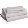 imageAmazon Basics 3 Piece Deluxe Microfiber Bed Sheets Twin Size Dark Gray SolidLight Gray