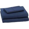 imageAmazon Basics 3 Piece Deluxe Microfiber Bed Sheets Twin Size Dark Gray SolidNavy Blue