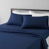 imageAmazon Basics 3 Piece Deluxe Microfiber Bed Sheets Twin Size Dark Gray SolidNavy Blue