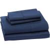 imageAmazon Basics 3 Piece Deluxe Microfiber Bed Sheets Twin Size Dark Gray SolidNavy Blue