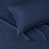 imageAmazon Basics 3 Piece Deluxe Microfiber Bed Sheets Twin Size Dark Gray SolidNavy Blue