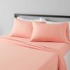 imageAmazon Basics 3 Piece Deluxe Microfiber Bed Sheets Twin Size Dark Gray SolidPeachy Coral