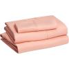 imageAmazon Basics 3 Piece Deluxe Microfiber Bed Sheets Twin Size Dark Gray SolidPeachy Coral